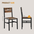 Dining Chairs Set of 6, Rustic Wooden Kitchen Chairs with Backrests and Metal Frame, Modern Farmhouse Dinner Chairs for Kitchen, Easy Assembly, Living Room, Dining Room, Rustic Brown and Black
